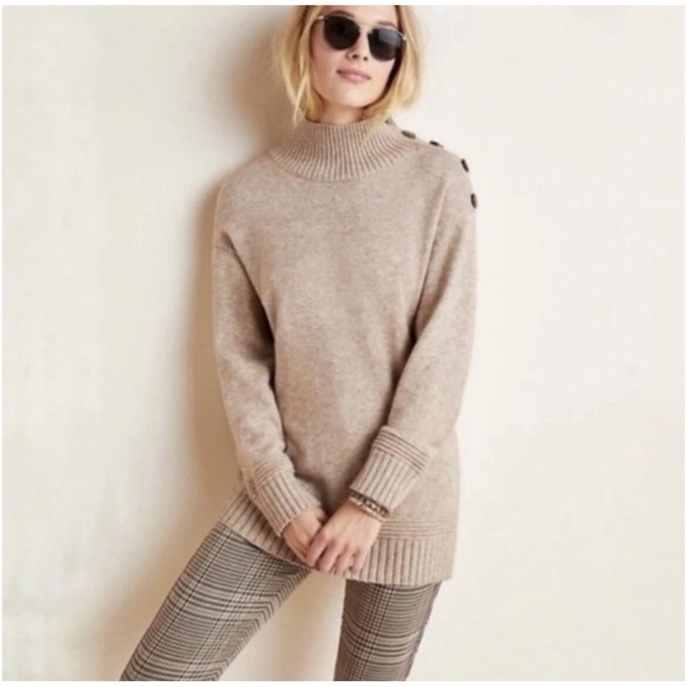 Anthropologie Margarita Button Shoulder Sweater